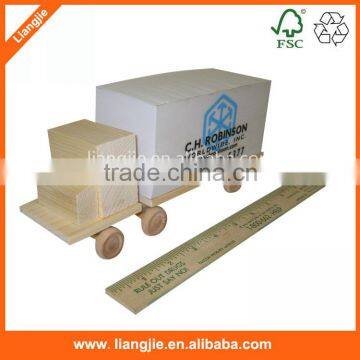 Side printed note cube,memo block with car-shaped wooden pallet