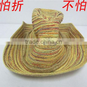 fashion straw summer fedora panama hats unisex foldable and crushable