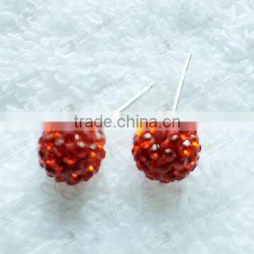 Cheap gemstone earring,Red shamballa earrings