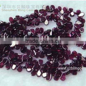 New arrival hige quality Semi precious stone natural Garnet pearshape beads 16"