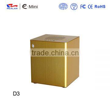 Realan High Quality Industrial Vertical Cube Aluminium Mini Itx Desktop Computer pc Case E-D3 (black Silver Red Gold) photo-3