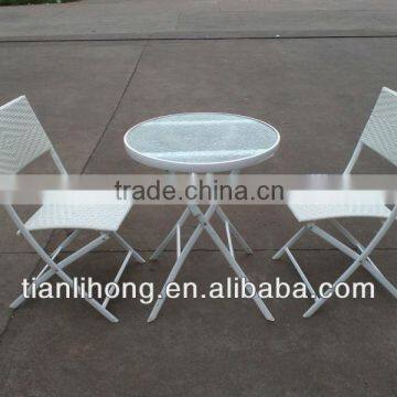 Outdoor Folding White Rattan Chair