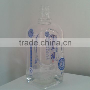 Hot Stamping Extra Flint Whiskey Glass Bottle Made in China