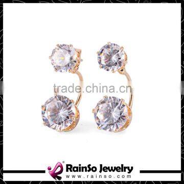 Fashion Jewelry Earrings Crystal Ball Women Double Stud Earrings 1CM
