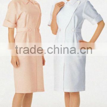 Special price 100% Cotton pure white nurse uniform