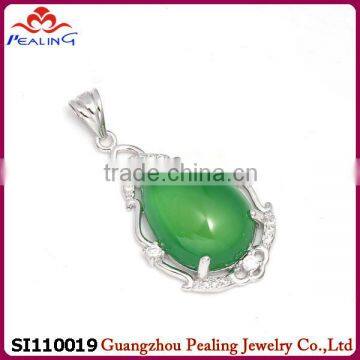 tear drop olive green prase chry soprase natural gemstone pendants