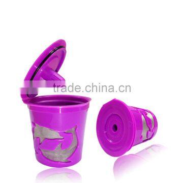 Various Color Available Refillable k Cup for Keuring 2.0 Dolphin Filter