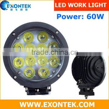 Wholesale car light, car LED light, LED 60W round LED work light IP67 LED driving light LED working light for tractor offroad