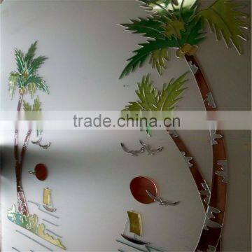 china factory hot selling acid frosted glass design for front doors