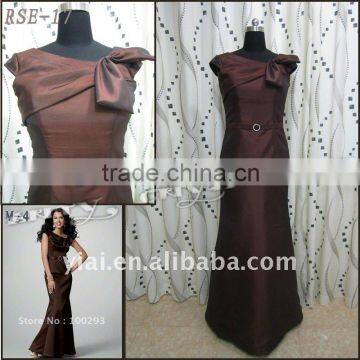 M-4 Free Shipping 2011 New Design Bow Neckline Belt Two-Piece Dress With Jacket Mother Of Bride Dress