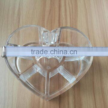 Wholesale Innovative Household Heart Shape Clear Cosmetic Acrylic Makeup Organizer With 8 Grids
