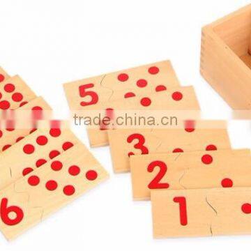 Wooden dominos Baby Early Childhood Education Montessori Number and Counter Match-up Puzzle