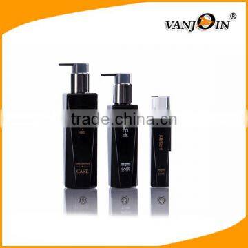 Set of 3 Natural Face Hand and Body Lotion Bottle Black PETG