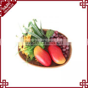 Hotsale good quality handmade weaving PE plastic rattan fruit vegetable basket
