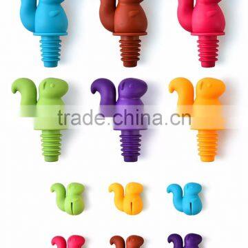 Cute Cartoon Shape Squirrel Party Wine Plug Set, Colorful Squirrel Bottle Stopper photo-5