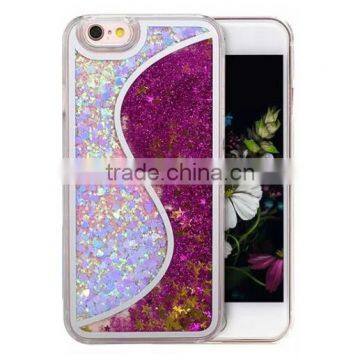 Bicolor Quicksand Glitter PC Material Phone Case For IPhone 6 6 Plus photo-2