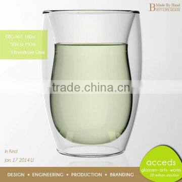 The Most Populare Gold Rim 2014 Double Wall Milk Glass Cup photo-5
