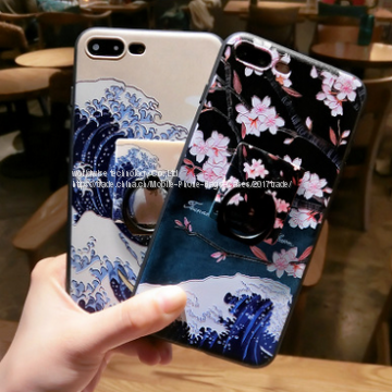 Достаточно мягкая силиконовая кожух для мобильного телефона iPhone 7/7 Plus/6/6s/6 plus/6s plus с держателем для пальца в виде кольца