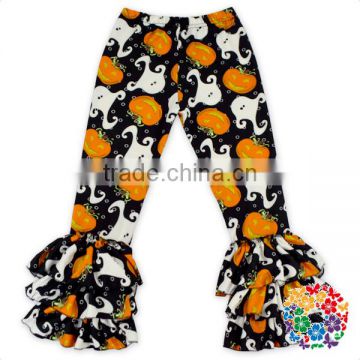 Best Selling Fall Chic Halloween Patterns Baby Leggings Wholesale Triple Ruffle Icing Baby Leggings