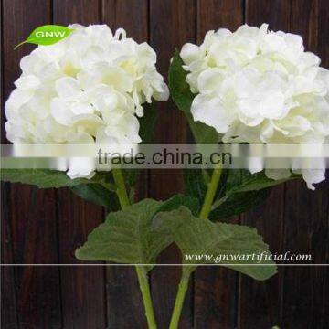 GNW FLH06 Office Christmas Ornaments White Color Fake Flower Plastic Hydrangea Indoor Landscaping