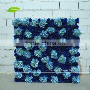 GNW FLW1508-10 Artificial Plastic Blue Rose Flower Type Wall used in wedding background wall