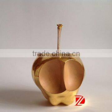 Outdoor cartoon bronze apple sculptures for decor