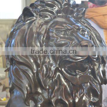 Animal Metal Bronze Lost Casting Wax Sitting Lion Statue for Garden photo-2