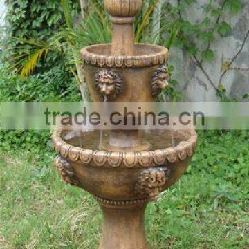 Customed Modern Garden Sculpture Bronze Outdoor Sex Girl and Lion Stone Water Fountain photo-3