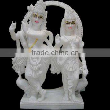 Marble Radha Krishna Statue Stone Carving photo-4