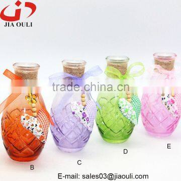 New design colorful decorative paintings glass vase, glass bottle