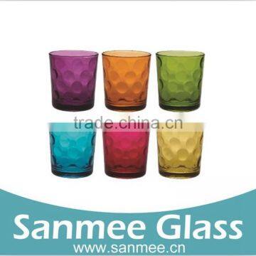 Spray Color Low Price High Quality Tumbler Glass Candleholder Wholesale Glassware