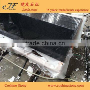 China Cheap Natural Stone, Prefab Granite Countertop Dard Black Granite G654 photo-3