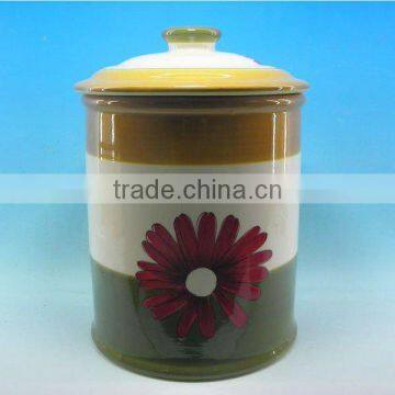 Hot sale round colorful DeHua huge ceramic jar with lid