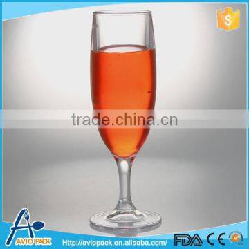 Clear plastic champagne glass goblet for catering, outdoor party