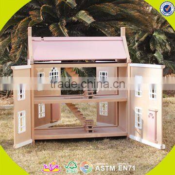 2017 High Quality Children Wooden Victorian Dolls House W06A236 photo-4
