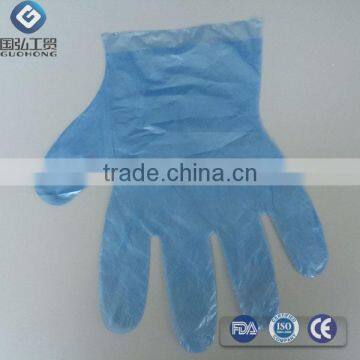 Wholesale Disposable Blue Color PE or Poly Gloves With Embossed Clear Blue pe Glove photo-2