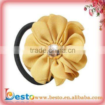 good price fashion handmade elastic hair tie material with fabric flower