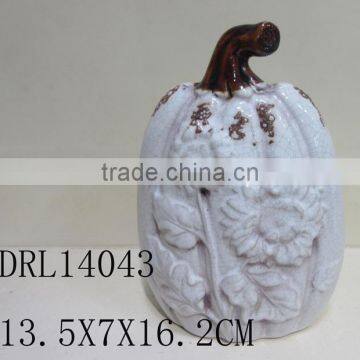 Holloween Flower Pattern on Ceramic Pumpkin Festive Decorations photo-4