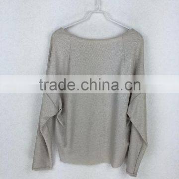 Original Design Long Sleeve Shining Fabric Top Casual Printed Women Top