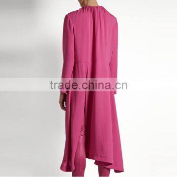 2017 Latest Women Spring Ruched Shoulder Vetements Silk Crepe Midi Dress HSD9918 photo-3