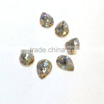 crystal tear drop sew on stone glass flat back rhinestone for garment accessories