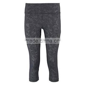 High Stretch Fabric Black Capri Performance Woman Leggings