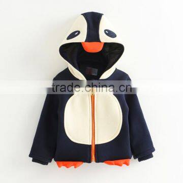 Super Cute Childrens Penguin Pattern Hoodie Biker Jacket photo-4