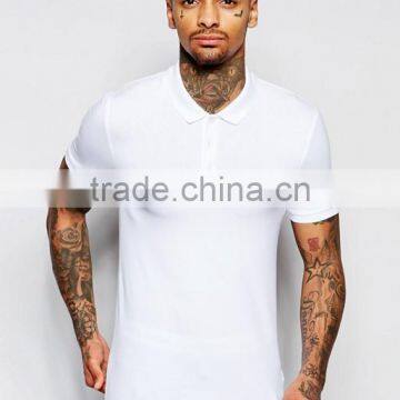 High Quality Custom Short Sleeve Button Placket White Men's Cotton/Spandex 200gsm Casual Slim Fit Plain Dyed Blank Polo Tshirt