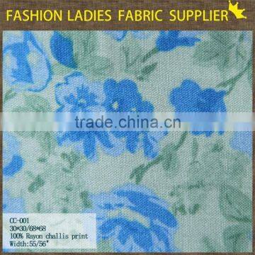Hot Sales New Fashion 100% Rayon Challis Fabric Wholesale Rayon Challies Print Fabric , 30*30/68*68 photo-4