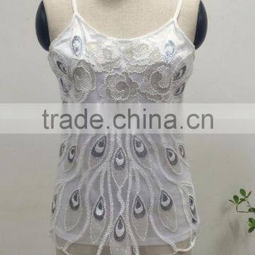 New Lady's Bead and Sequin Tank Top With Machine Made photo-2