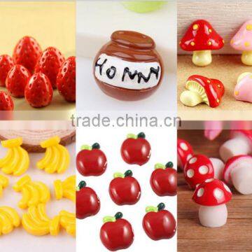 creative banana apple fruit design resin charms children fruit imitation charm for kids jewelry