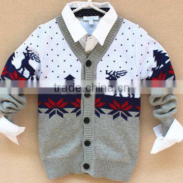 baby boys nordic snowflake reindeer cardigan sweater