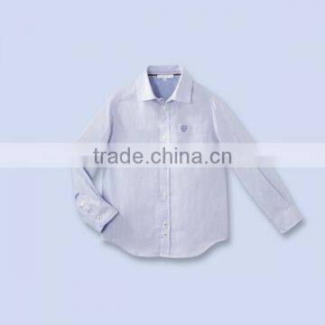 R&H White classic with one front pocket children linen shirts