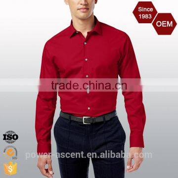 OEM High Quality Fashion Popular Formal Red Business Shirts Cotton